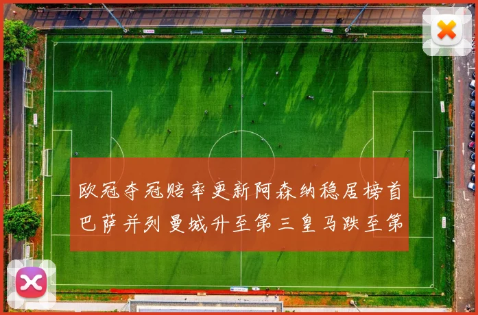 欧冠夺冠赔率更新阿森纳稳居榜首巴萨并列曼城升至第三皇马跌至第七